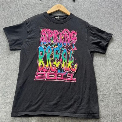 Delta Pro Weight Shirt Mens M Black Spring Break 2011 Graphic Tee Crewneck