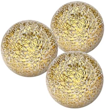 3Pcs Decorative Balls for Bowl3.15 Inch Gold Decorative Balls for Vase Filler