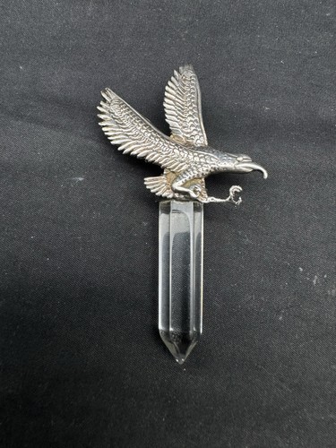 Eagle Sterling Silver & Crystal Point Pendant