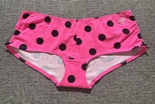 2011 PINK Victoria  s Secret Polka Dot Pink And Black Low Rise Boyshort Large