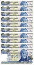 Argentina 5000 Pesos, 1977-1983 ND, P-305b.1, UNC X 10 PCS