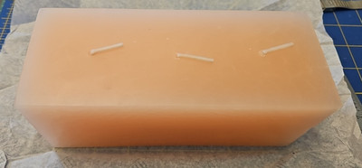 NEW Partylite 3''X3''X7'' 3 Wick Brick Candle Apricot Basil K73225 / 1455