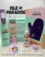 6pc Isle of Paradise SELF TAN Bundle Glow Kit Drops Mist Mitt Bag Brush 120 Val