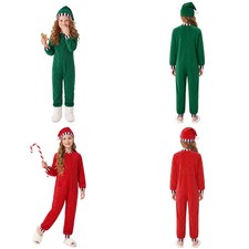 Kids Costume Stage Suit Christmas Long Sleeve Jumpsuit Cosplay X mas Outfit