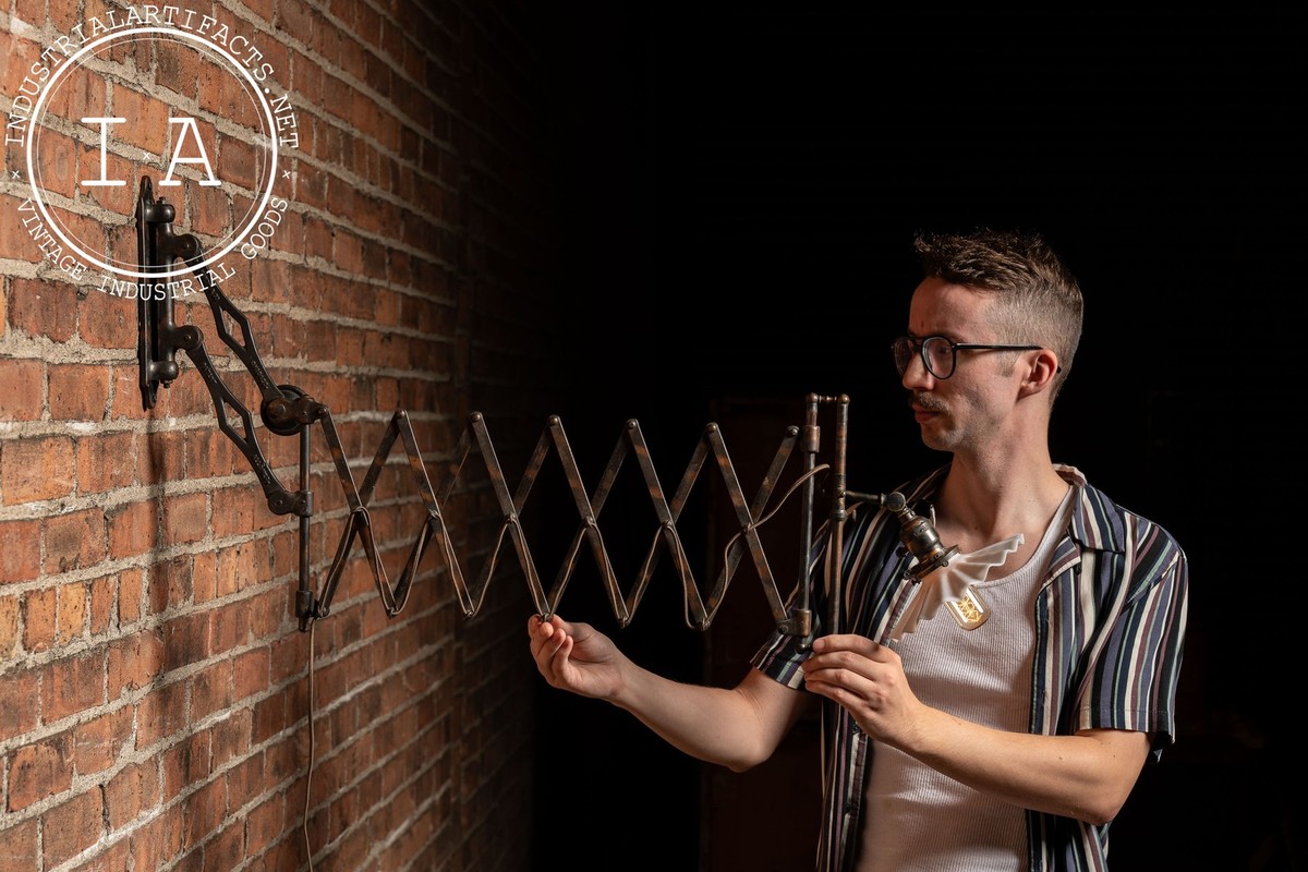 Antique Japanned Copper Scissor Arm Wall Lamp by F. W. Hardy | eBay