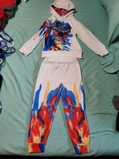 Boys T-Rex Dinosaur 2 Piece Outfit. Hooded top And Pants. Size 2-3yrs