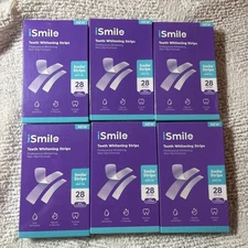 iSmile Teeth Whitening Strips 28 Strips Mint Oil - 6 Boxes (168 Strips)Exp 11/26