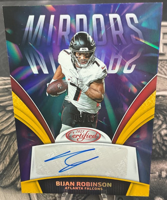 2025 Certified Bijan Robinson Mirrors Gold Autograph /10