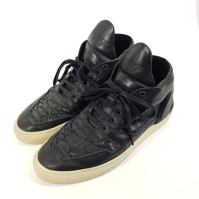 Filling Pieces Sneaker Herren Gr. 41 Schwarz Leder Mid Top Sportschuhe Reptil - Bild 1 von 4