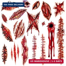 18 Sheets Halloween Scar Temporary Tattoos for Adults  Kids