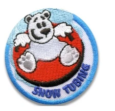 Girl Boy Cub SNOW TUBING FUN Patches Badges SCOUT GUIDE Winter Hill Sledding
