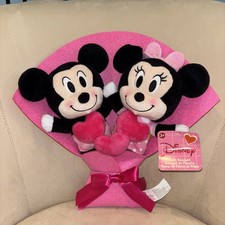 Disney Mickey Mouse  Minnie Plush Bouquet 12" Valentine's Day New with Tags