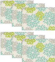 Blumen GrüN Dahlien Sommer Platzsets 6Er Set, 30X45Cm FrüHling Urlaub Tischsets