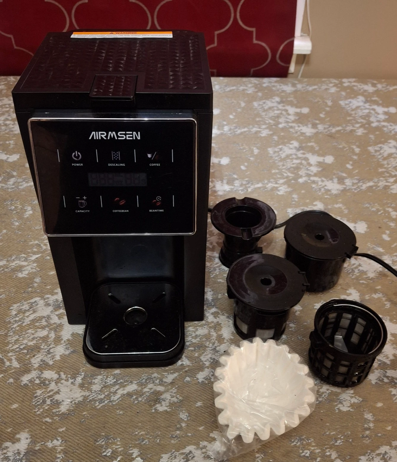 Airmsen 3-In-1 Coffee Maker Machine Model CGM511 Grind & Brew