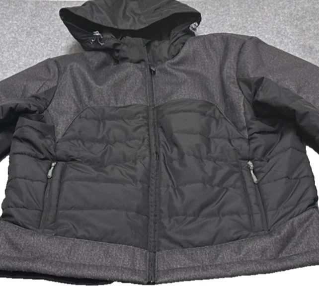 North End Jacket Coat Men's Large Black Insulated Liner Hood Water Resist Hood