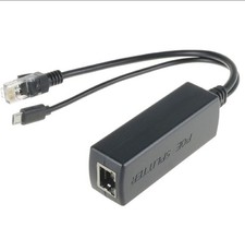 Active PoE Splitter Power Over Ethernet 48V to 5V 2.4A Micro USB Plug for RPi