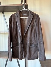John Varvatos USA Lamb Suede Blazer Brown Mens Size Medium