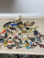 Safari & Sea Animal Toy Lot Of 70+ Wild Jungle Ocean Figures Educational Play