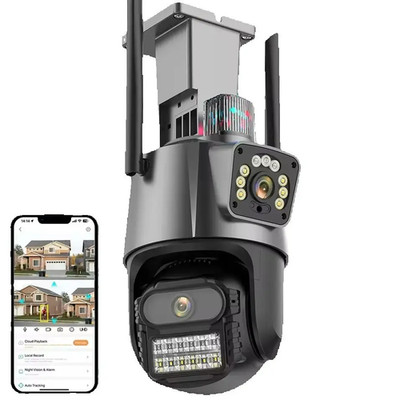 Outdoor Wireless 6K 8MP Wifi Sicherheit Kamera Icsee Smart Drei Objektiv 8X Zoom