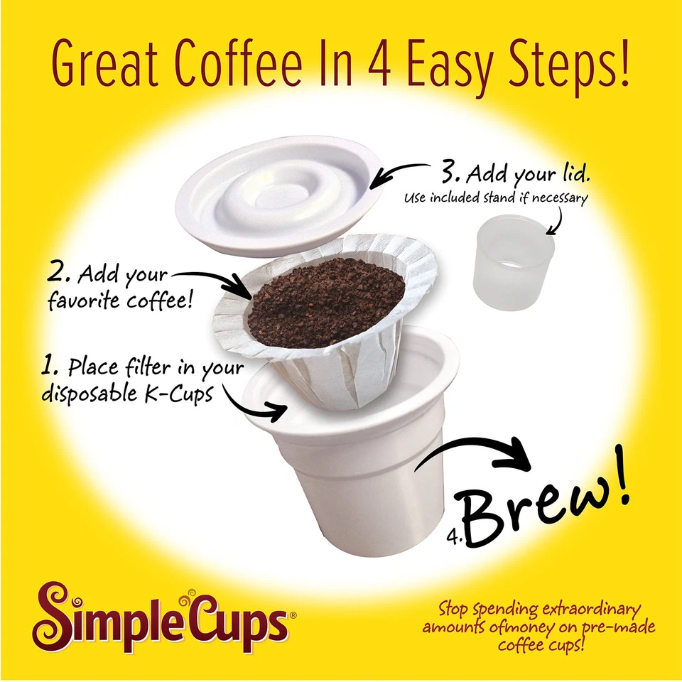 Tazas desechables, 50 tazas, tapas y filtros - Compatible con Keurig, K-Cup ma... Foto 3 de 4