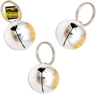 GCA Pet Dogs and Cats Collar Bells,Pet Collar Accessories,1/2-Inch, Silver（3 Set