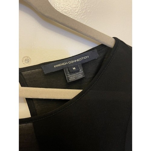 French Connection Black “Polly Plains” Bell Sleeve Top Size M - Picture 3 of 4