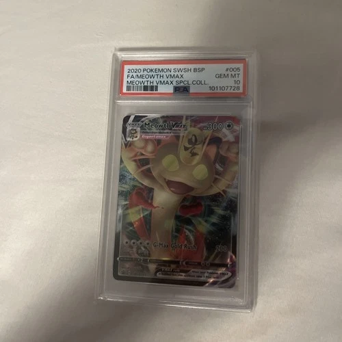 Pokemon PSA 10 GEM Meowth VMAX SWSH005 Special Collection Promo Holo 2020 S#0247