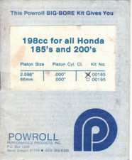 Powroll Performance Products Big Bore Kit Instruction Manual Honda XR/XL 185/200