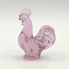 Fenton Miniature Pink Chicken Rooster Figurine 2.75" Hand-Blown Art Glass
