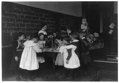 [Children in school in Washington, D.C. - learning how a compass is made]