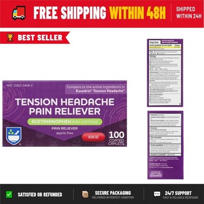 Rite Aid Tension Headache Pain Reliever 500mg 100 Coated Caplets