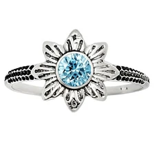 Natural Sky Blue Topaz 925 Sterling Silver Ring s.8 Jewelry R-1710