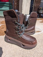 UGG Mens Brown Leather Lace-Up Snow Boots Thi...