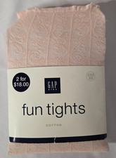 Vintage New Pink Gap Fun Tights Pointelle Tights Size s/xs