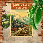 Southern Railroad Rustic Train Mountain Vintage Metal Tin Sign 8x12