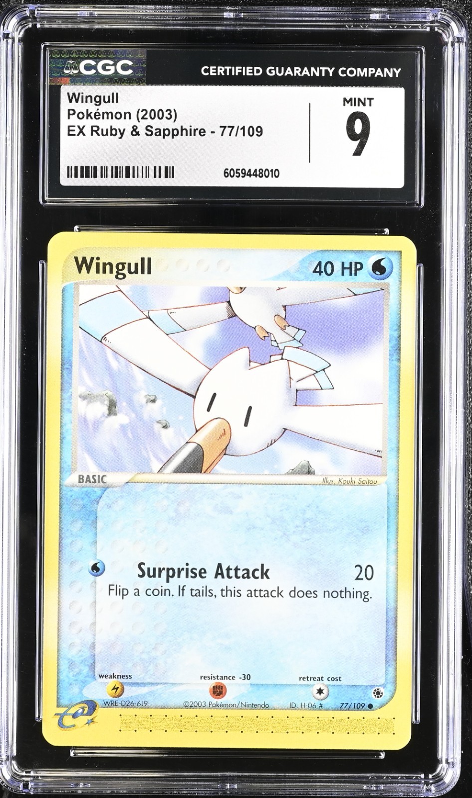 CGC 9 Wingull 77/109 EX Ruby & Sapphire 2003 Pokemon Card