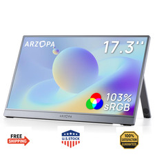 ARZOPA 17.3" Portable Monitor 1080P FHD IPS Gaming Display for Laptop Phone PC