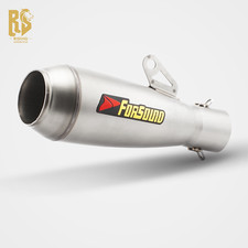38-51mm Silver Stainless Steel Motorcycle Exhaust Muffler Silencer Performance