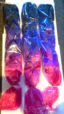 Xiaofeng Ombre Jumbo Synthetic Braiding Hair Braids 24" Black-Purple-Pink 3-LOT