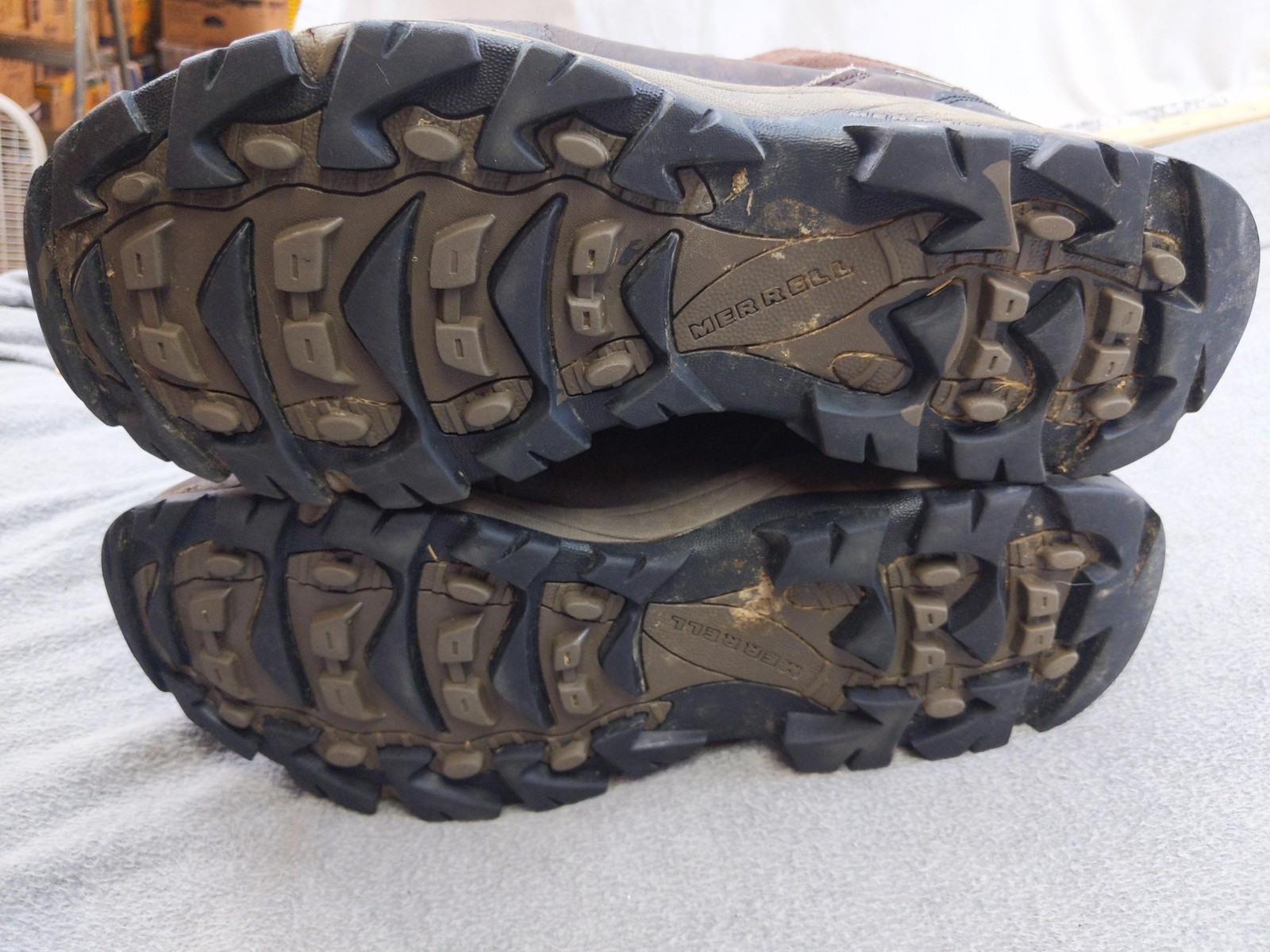 Stivali Merrell uomo taglia 11 marroni impermeabili escursionismo pelle outdoor trail scarpe