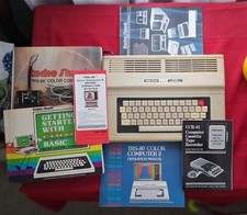 TRS  80 Color Computer 2 Radio Shack with manuals, learning lab, cables Untested