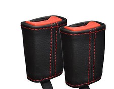punto rosso ADATTO PER AUDI A4 1995-2000 2X COPRI CINTURA DI SICUREZZA ANTERIORE STELO PELLE