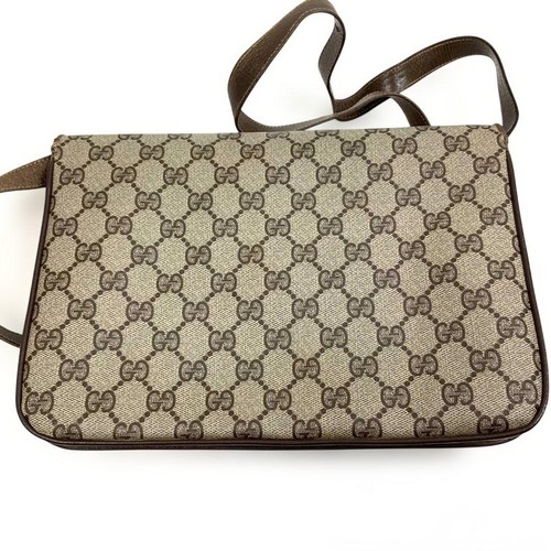 Gucci GG Supreme Shoulder Bag PVC Brown Authentic I0318500 - 第 3/24 張圖片