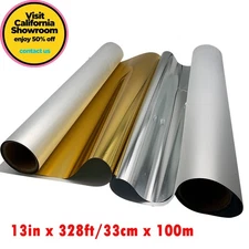 13in x 328ft DTF Transfer Film Foil Film Roll Cold Peel Gold/Silver
