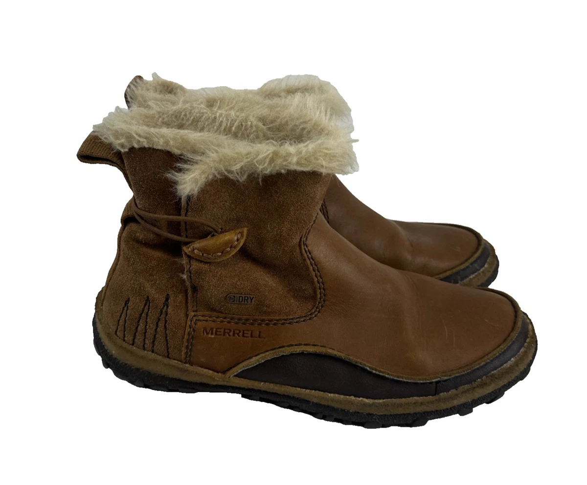 MERRELL Puffin Lace Mid Brown Suede PolarTec Women\'s Winter Boots Size 8 Merrell Brown Mid-Calf Boots for Women | eBay main image 2
