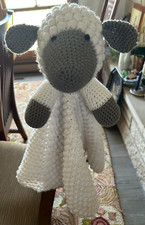 New Handmade Lamb Star Shaped Crocheted Blanket Lovey for Baby/Toddler