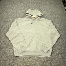 Stussy Stock Logo Hoodie XXL Heather Grey Embroidered NWT