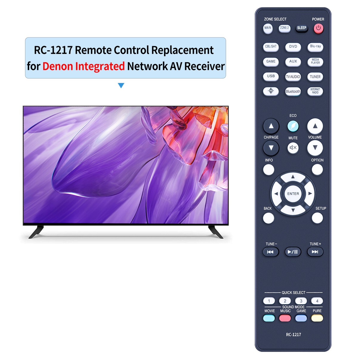New RC-1217 For Denon AV Receiver Remote Control AVRX1400H