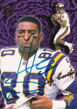 CRIS CARTER SIGNED AUTO'D 1999 PACIFIC AURORA CARD #80 MINNESOTA VIKINGS HOF