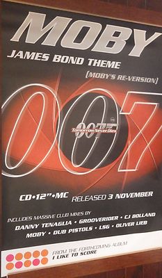 40x60'' HUGE SUBWAY POSTER~Moby 007 Tomorrow Never Dies 1997 James Bond Theme~NOS